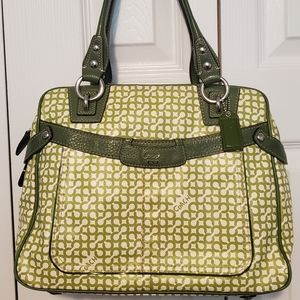 Coach Penelope Satchel, Green & White